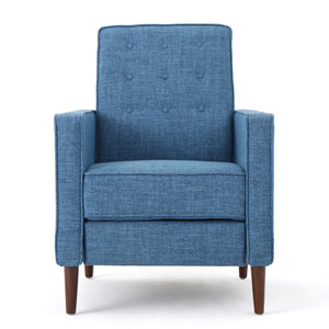 Mid-Century Modern Recliner With Button Tufted Waffle Stitch