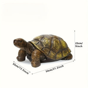21.3' Large 3D Turtle Statue, Realistic Resin Garden Sculpture with Intricate Shell Design