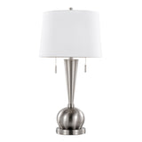 Jules 30.25" Contemporary Metal Table Lamp with Built-In USB Port - Set of 2