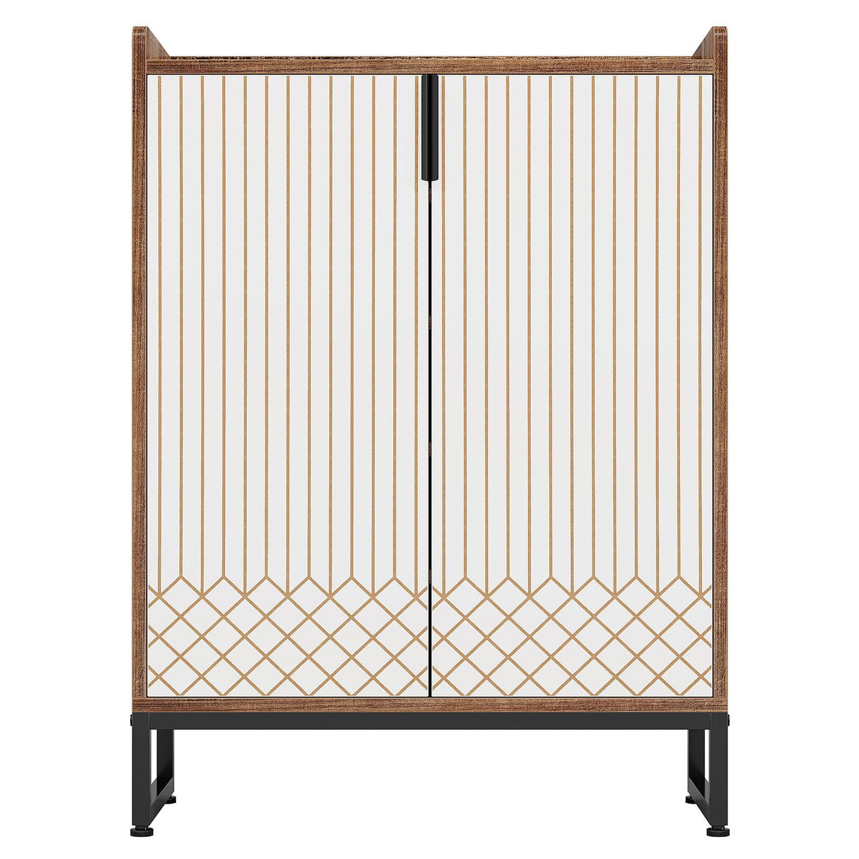 5 Tier Shoe Cabinet With Doors, Compact Entryway Storage Organizer
