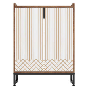 5 Tier Shoe Cabinet With Doors, Compact Entryway Storage Organizer