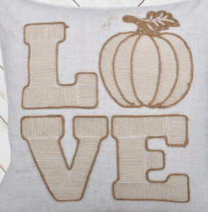 Love Pumpkin Embroidered Throw Pillow – Rustic