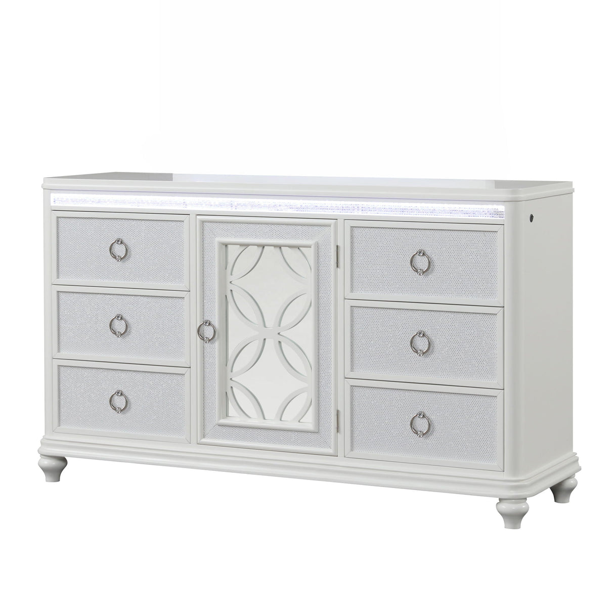 Abigale - 6 Drawer Dresser With LED (Includes Dresser Only, Mirror Not Included) - White