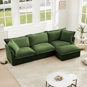 L-Shaped Slipcovered Sectional Sofa