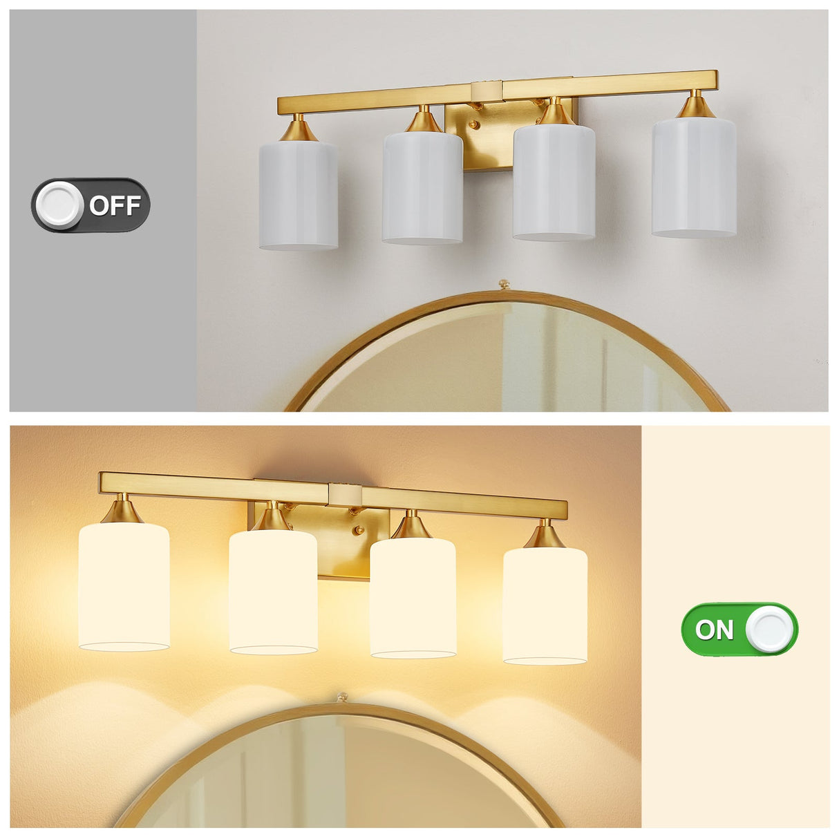 4-Light Brushed Bathroom Vanity Wall Light