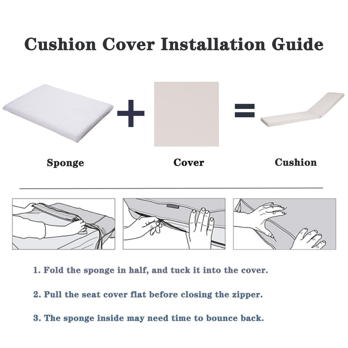 2pcs set outdoor lounge chair cushion replacement patio funiture seat cushion chaise lounge cushion