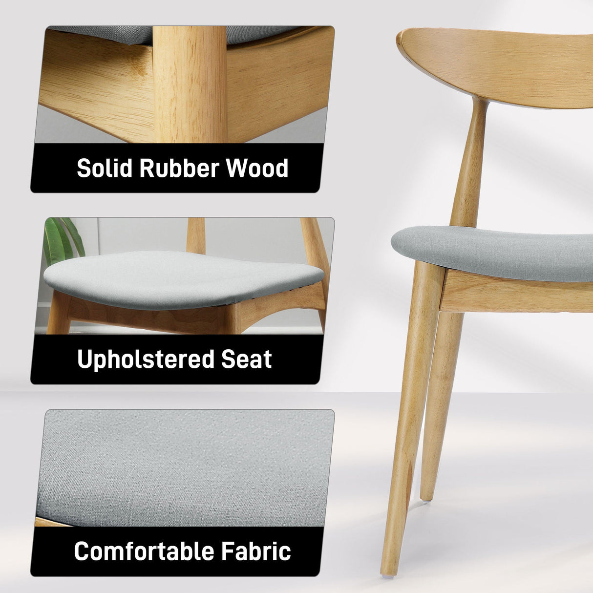 Ergonomic Back Dining Chairs (Set of 2)