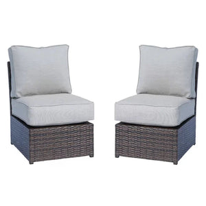 Modern Wicker Outdoor Seating Set with Cushions - Dark Brown or Dark Gray