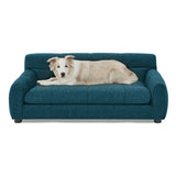 Soft Comfortable Pet Sofa with Backrest and Armrests in Blue