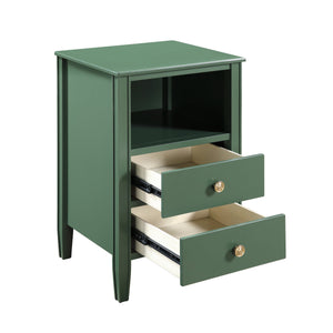 Winston 2-Drawer Storage Nightstand in Vintage Green