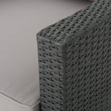 Outdoor Wicker Club Chairs Set of 2 with Water-Resistant Cushions