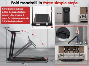 Portable Treadmill with 8% Incline and 265 lb Capacity