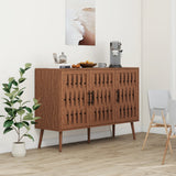 Walnut Sideboard Cabinet with Adjustable Shelves and Anti-Tip Safety