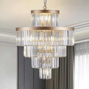 Golden Luxury Crystal Chandelier 23.6 Inch