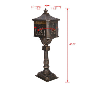 Cast Aluminum Mailbox with Durable Construction – Dark Brown, Black, or White