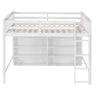 Loft Bed With 8 Open Storage Shelves And Built In Ladder