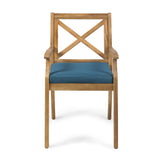 Perla Dining Chair 2pcs with Blue Cushions