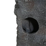 Tall Slim Faux-Stone Fountain with LED Lights, 5-Tiered Cascading Water Feature