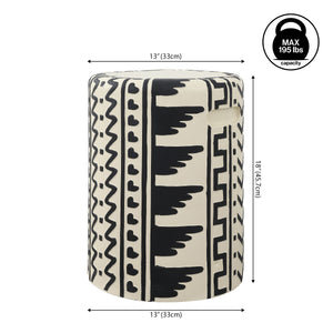 Yoli MidCentury Modern Geometric Drum Garden Stool