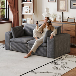 71" Cloud Sofa in Corduroy Fabric
