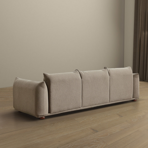 Kely Modern 100'' Mocha Boucle Upholstered Sofa with Solid Wood Legs