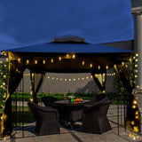 Gazebo tent with double roof & mosquito net
