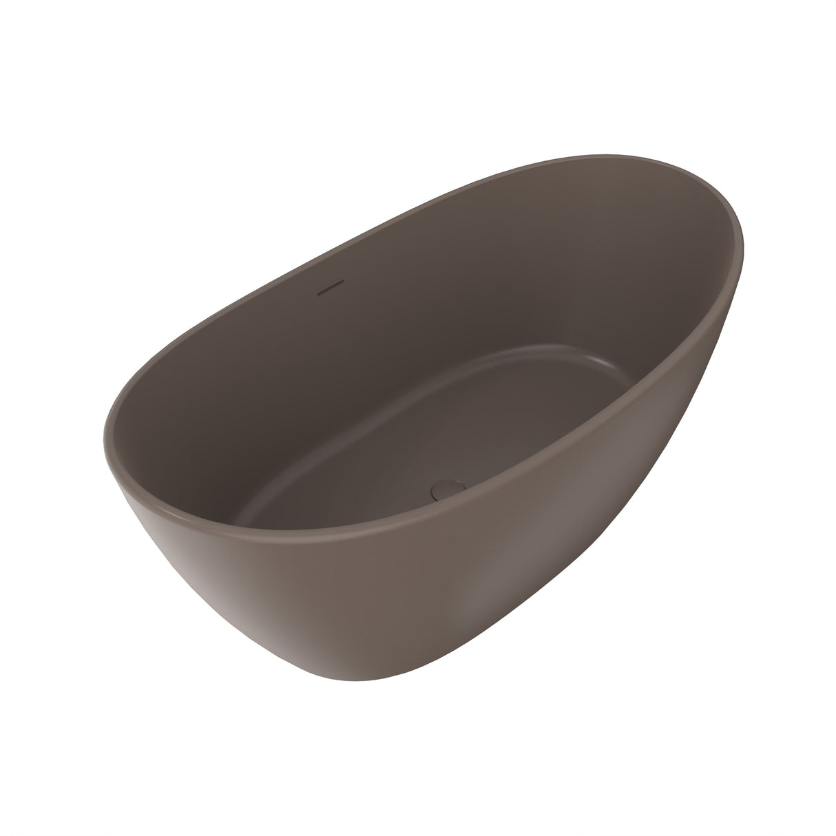 61 Inch Freestanding Solid Surface Soaking Bathtub