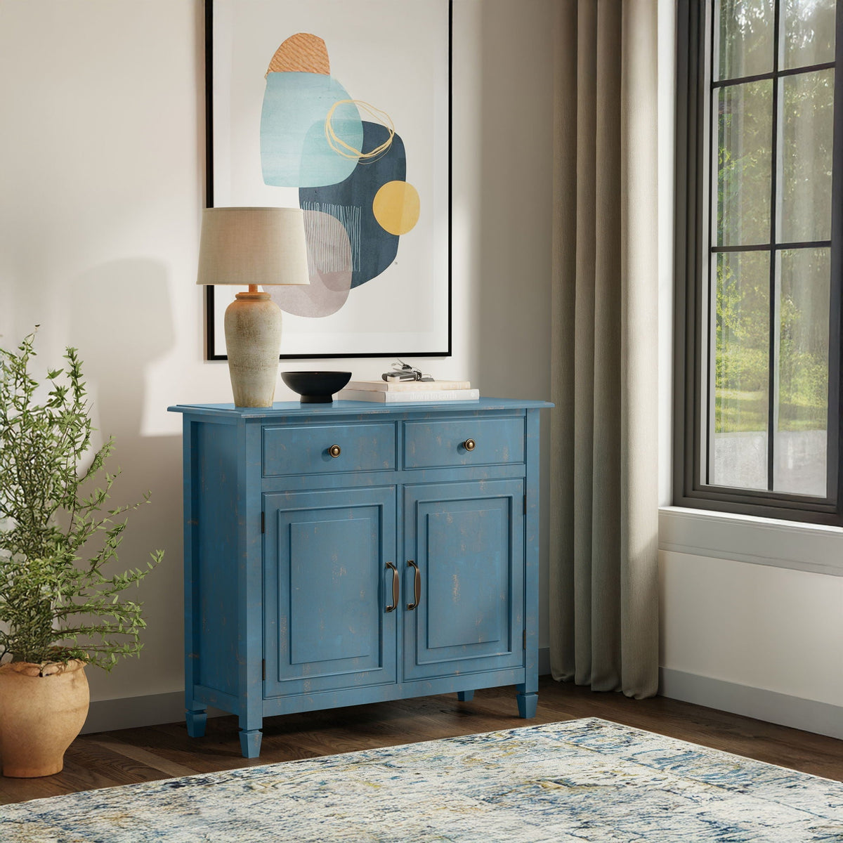 Entryway Storage Cabinet with Adjustable Shelves - Multiple Colors