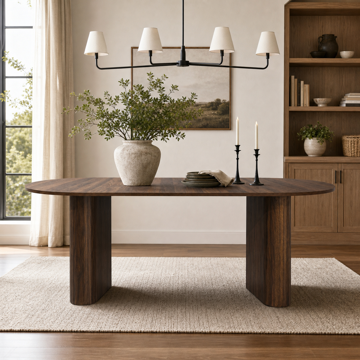 70.8" Oval Dining Table for 4-8 Persons