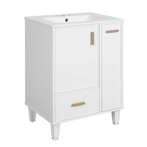 Bathroom Vanity With Sink, Deep Drawer, Door Shelf, 2 Tier Basket