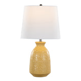 Balconee 20" Ceramic Table Lamp with Vase Shaped Base and Textured Pattern, Set of 2