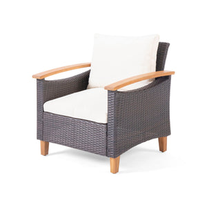 Isla - Transitional Chat Set With Water Resistant Cushions - Teak