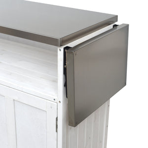 Foldable Outdoor Kitchen Island Patio Cart with Storage