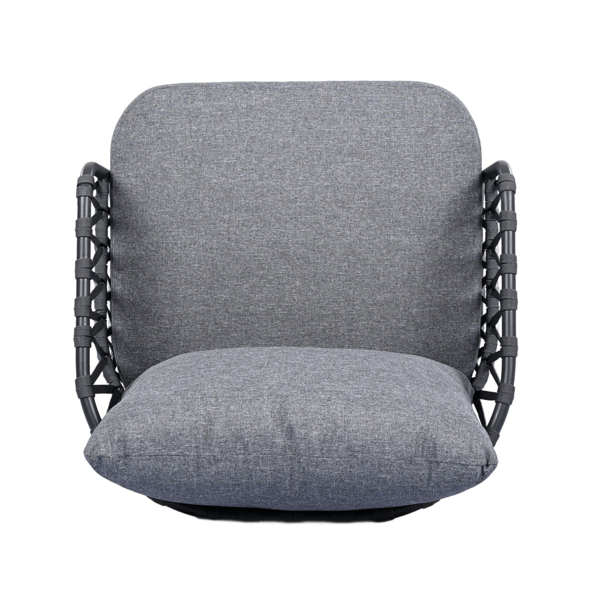 4 Piece Outdoor Patio Furniture Set, Metal Chairs With Woven Rope U Shaped Backrest