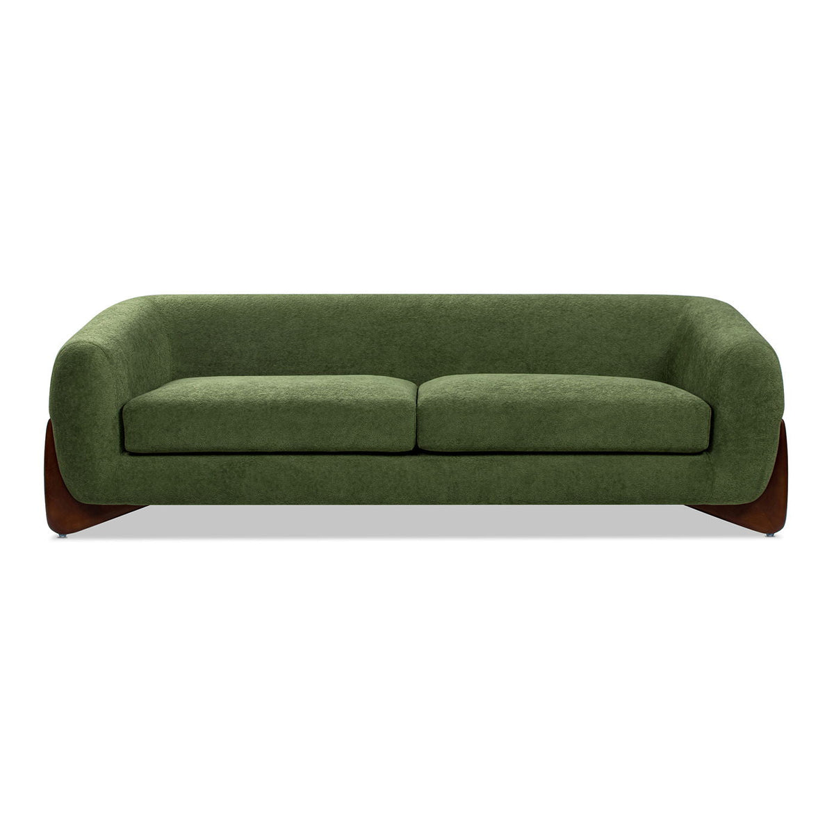 Alpine Luxurious Upholstery Sherpa Sofa with Removable Cushions - Available in White, Black, or Dark Green