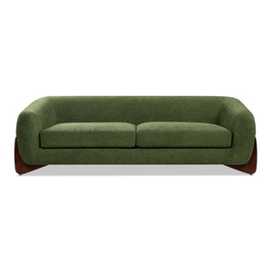 Alpine Luxurious Upholstery Sherpa Sofa with Removable Cushions - Available in White, Black, or Dark Green