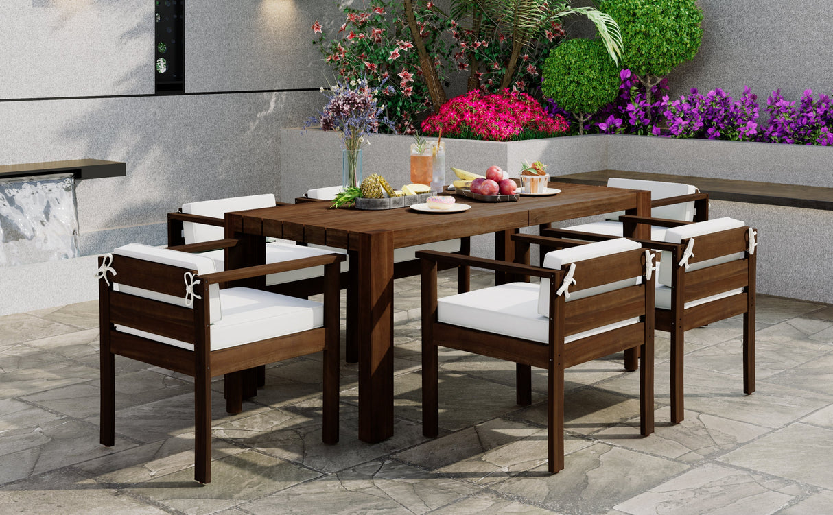 TREXM 7-Piece Patio Dining Table Set for 6