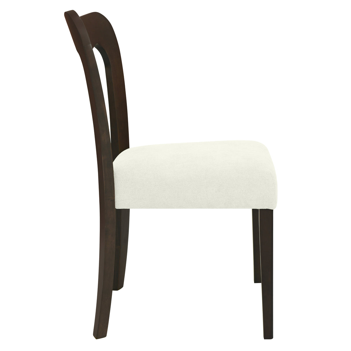 Dining Chair Without Arm Set of 2 (Dark Brown + Beige)