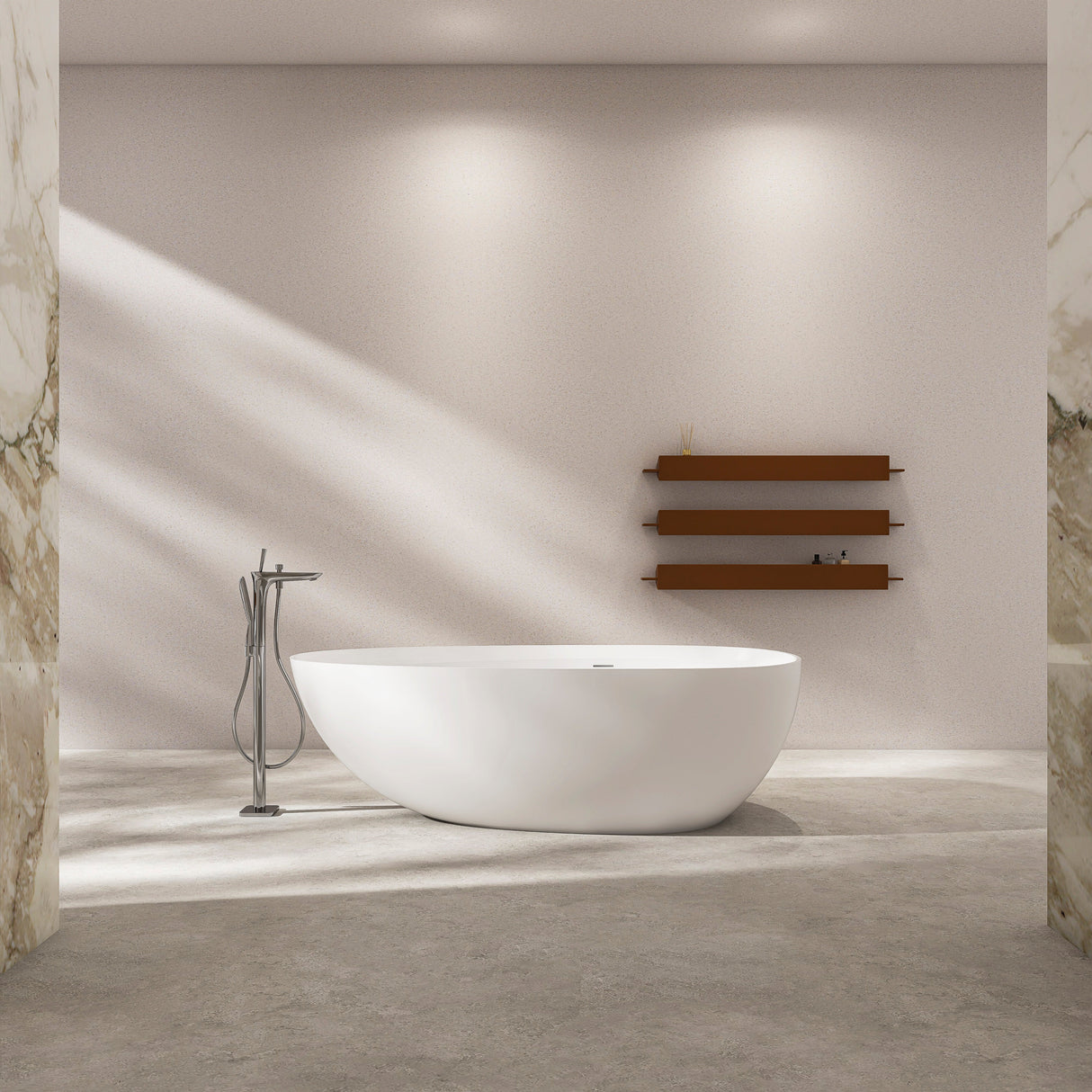 71 Inch Artificial Stone Freestanding Bathroom Bathtub