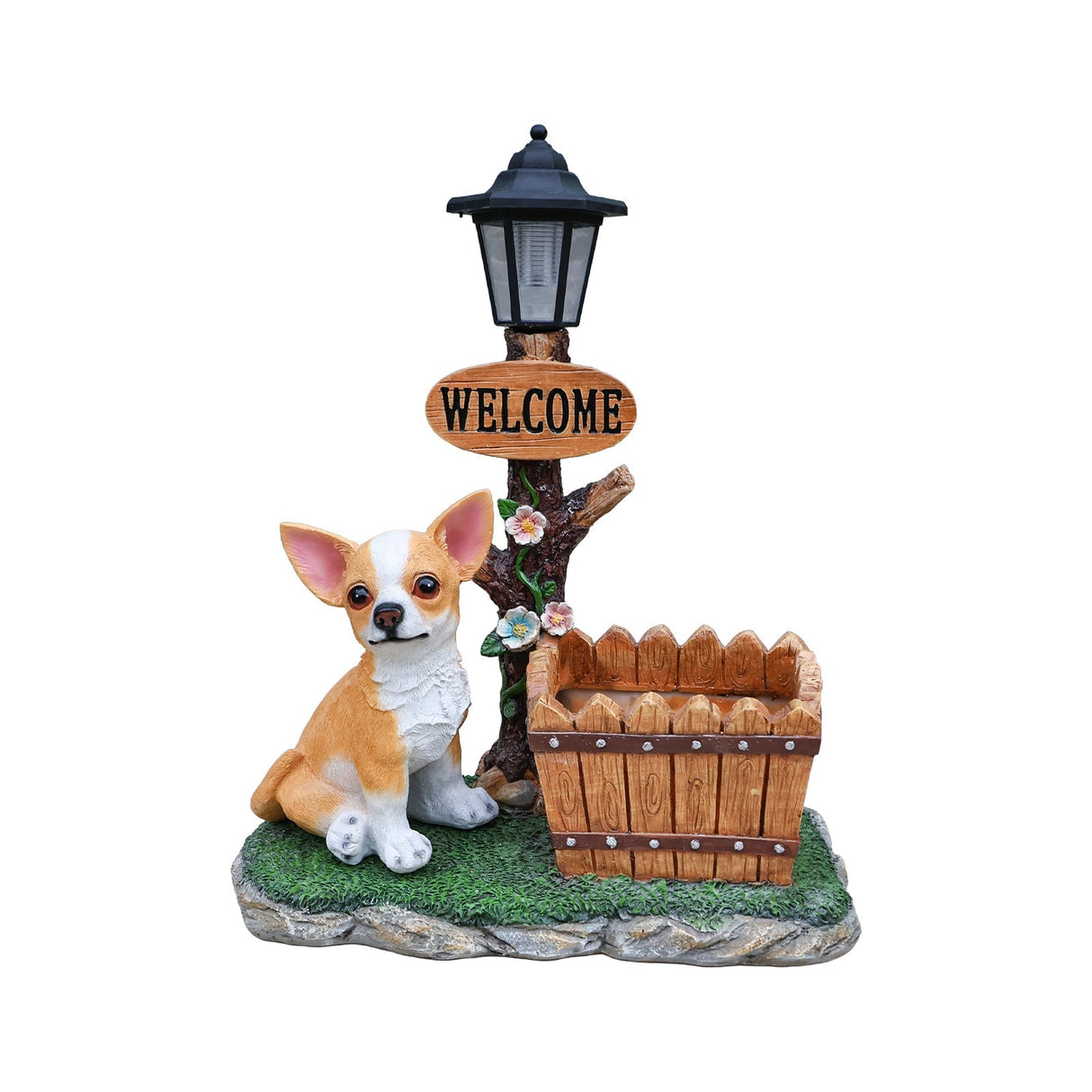 Sitting Chihuahua Dog Planter Statue