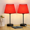Bedside Table Lamps Set of 2 with USB Ports for Bedroom Nightstand Lighting