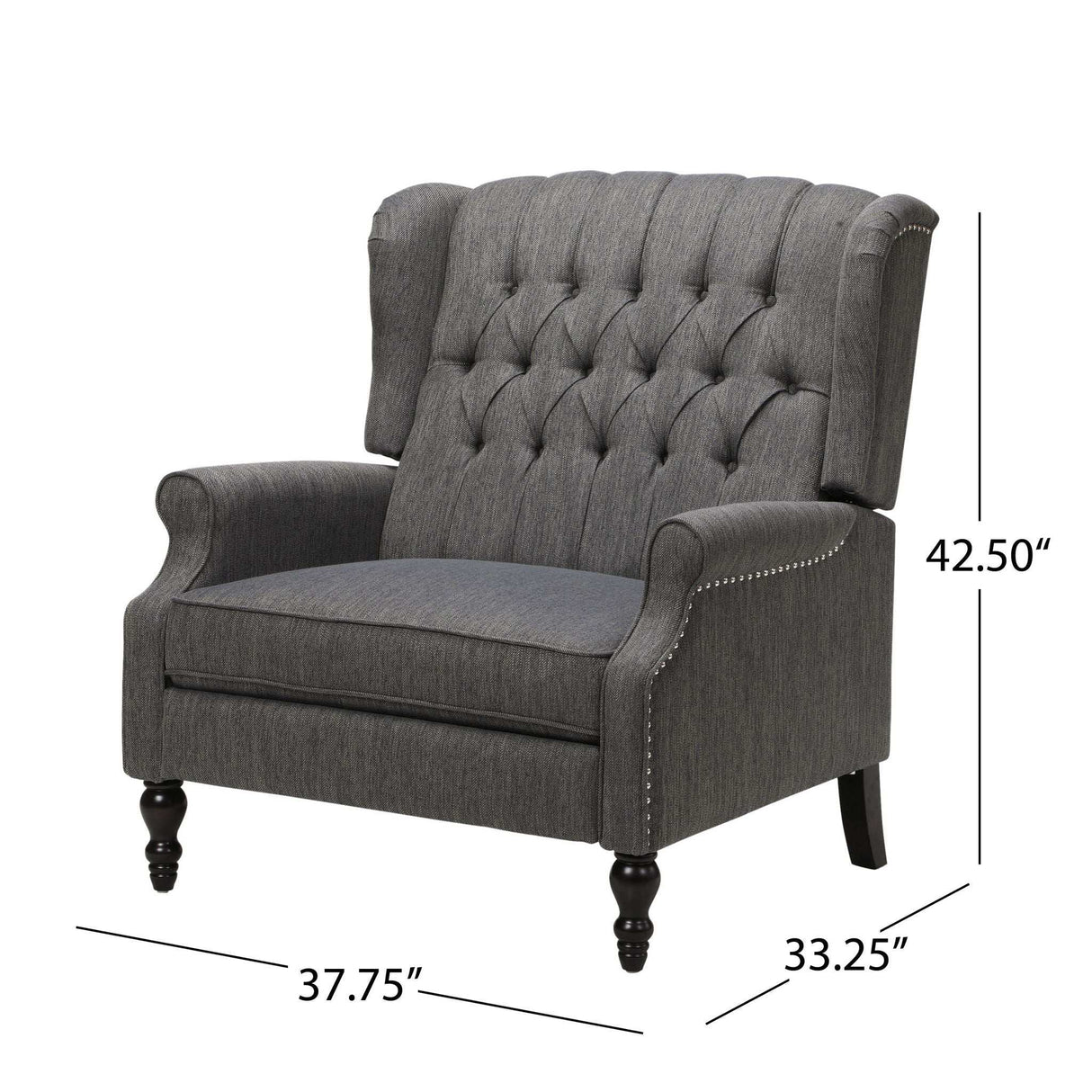 Dunham - Contemporary Fabric Tufted Oversized Pushback Recliner