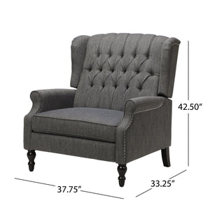 Dunham - Contemporary Fabric Tufted Oversized Pushback Recliner