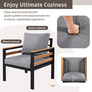 GO 4-Piece Outdoor Furniture Sofa Set for 5 People