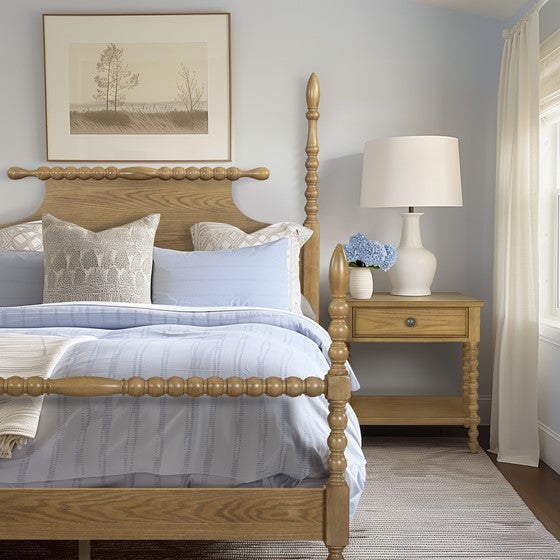 1-Drawer Nightstand with Turned legs and Bottom Shelf