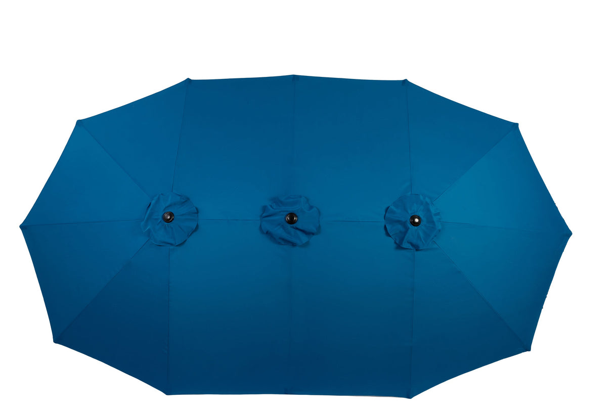 14.8 Ft Double Sided Outdoor Umbrella Rectangular Large with Crank
