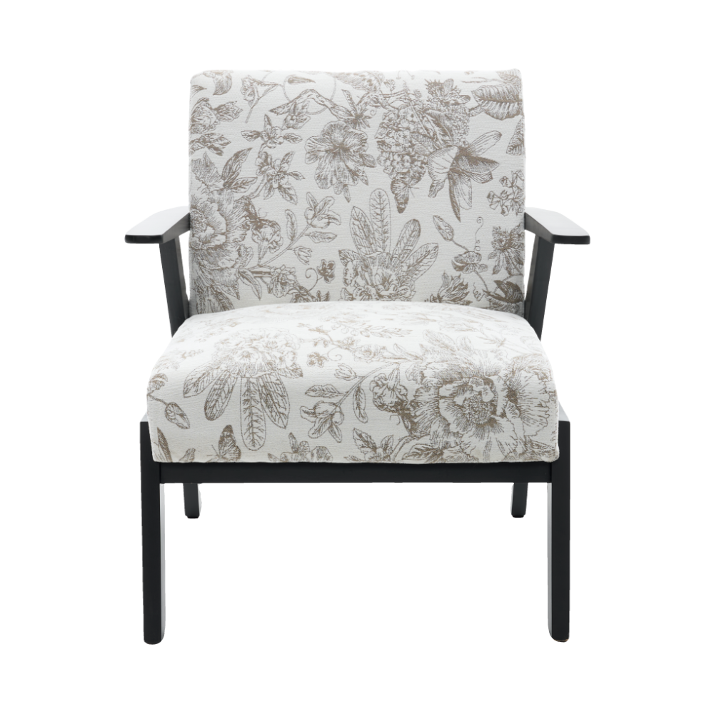 Mid-Century Modern Lounge Armchair - Seat Cushion (Beige + Grey)