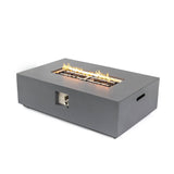 Volon Modern Rectangular Fire Pit Table in Light Gray