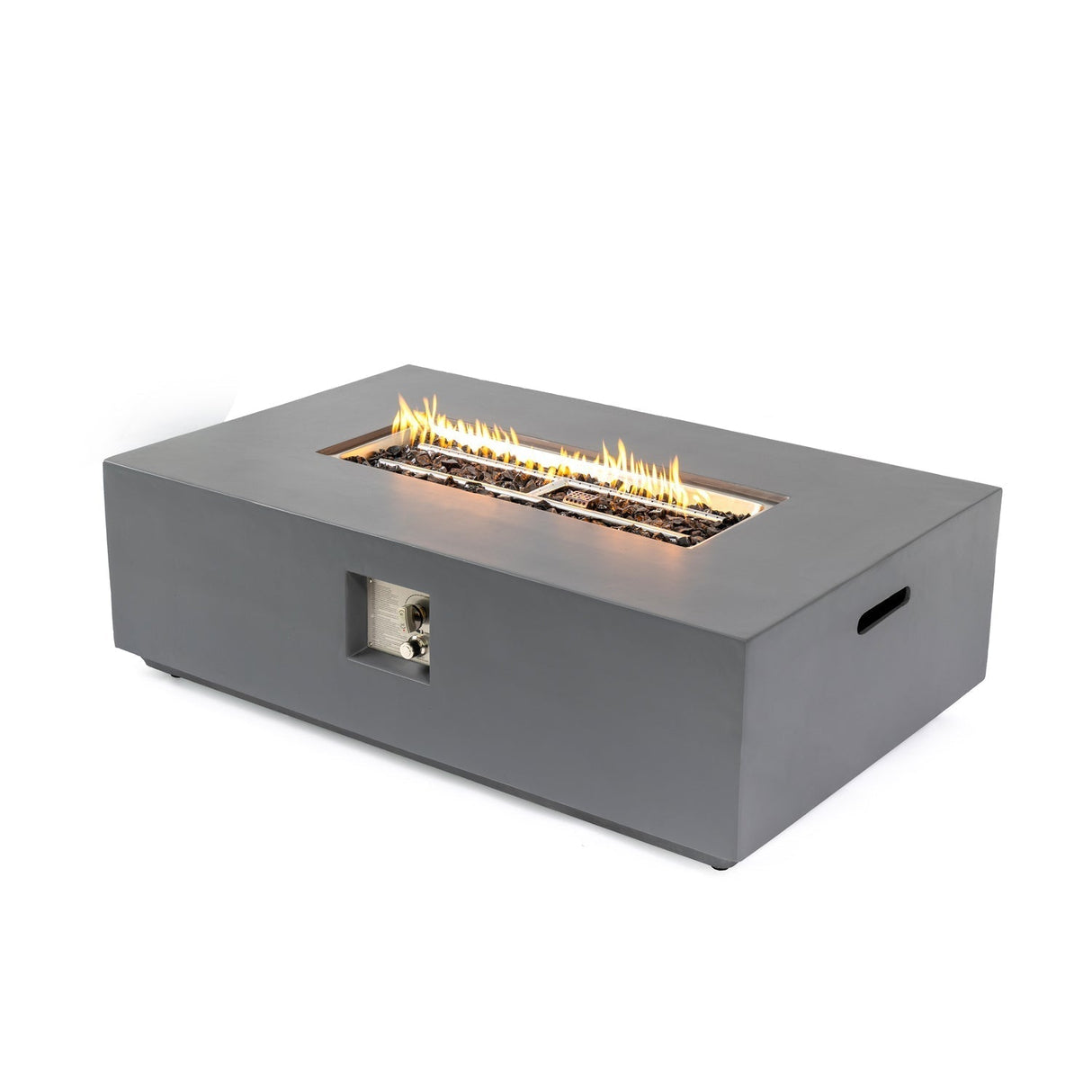 Volon Modern Rectangular Fire Pit Table in Light Gray