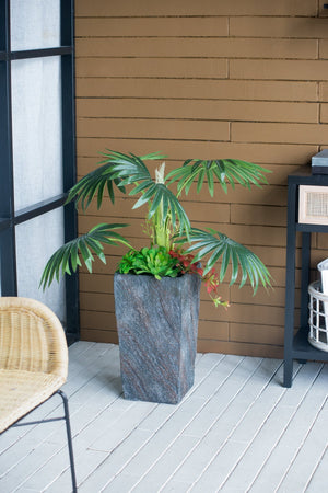 9.4x9.4x18.1" Cement Planter Large